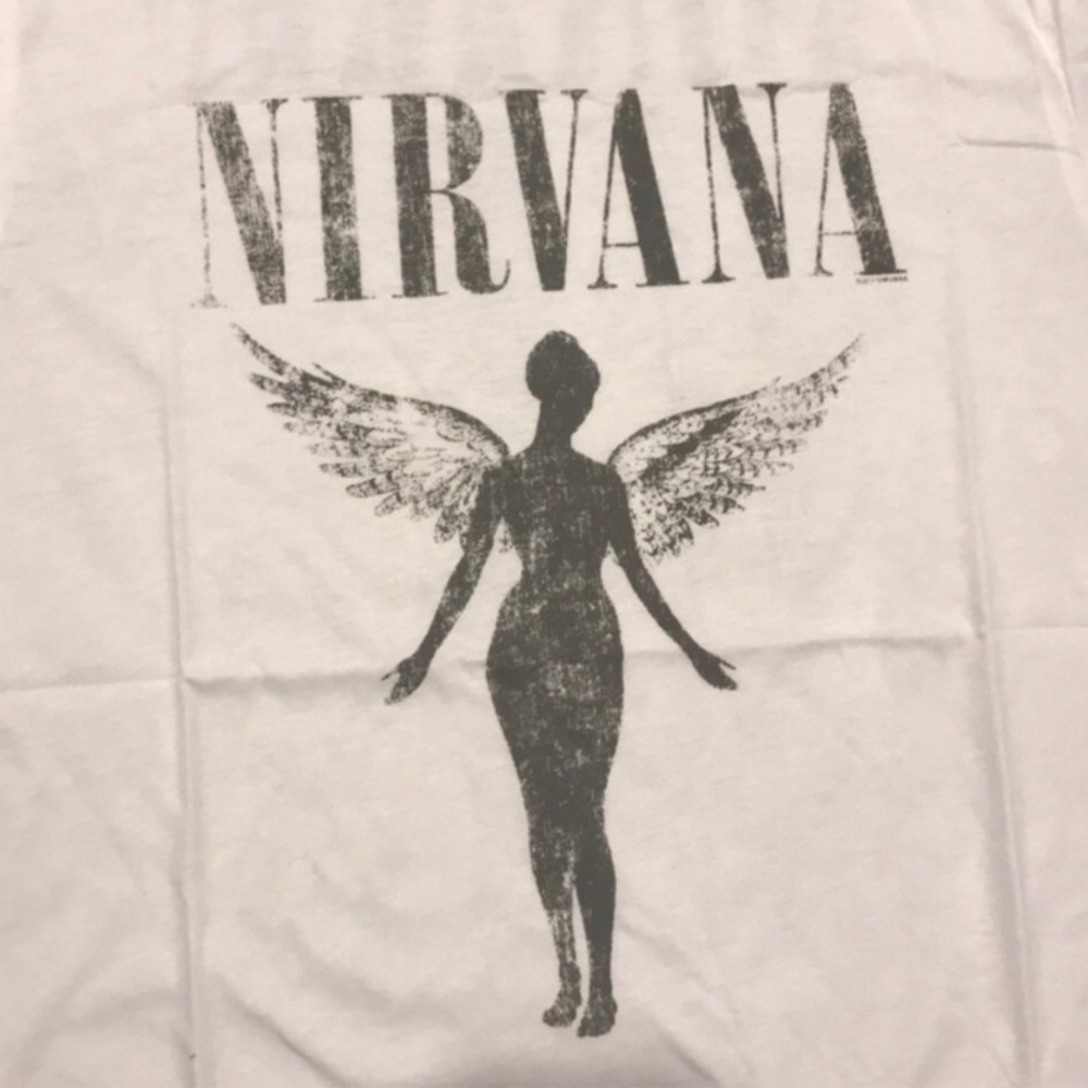 SOLD OUT White Nirvana Vintage Concert Utero Band Graphic T-Shirt - Picture 4 of 7